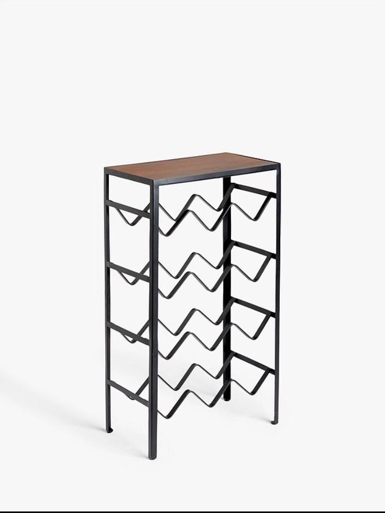 WOODEN & METAL WINE RACK (Salma)